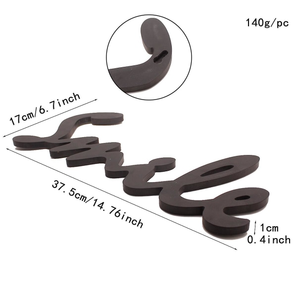 2 stk trefotoveggbokstav anheng hjemmedekorasjon dagligvarer smil engelsk bokstav håndverk pendel anheng dekorasjon