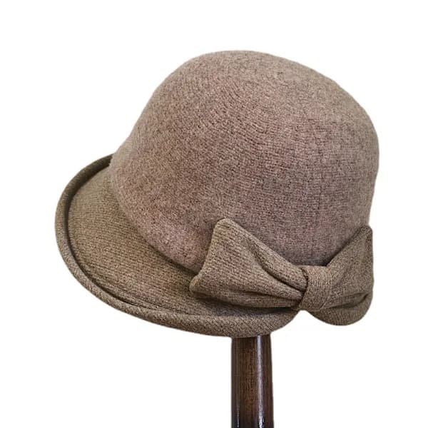 Uld vinterhat dame retro fedora hatte kirkehatte fiskerhat dame filthat bowlerhat