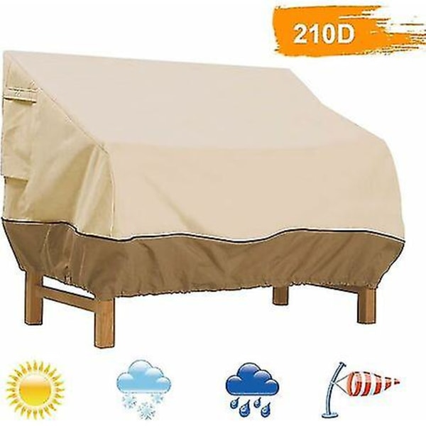 Penkinpäällinen, puutarhapenkin päällinen vedenpitävä Oxford-kangas, ulkopenkin päällinen Uv- ja tuulenpitävä sohvapäällinen (beige, 147 X 83 X 79 cm)