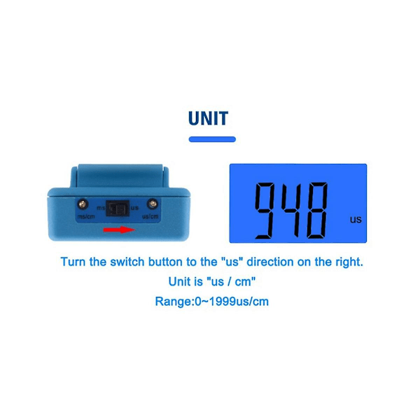 1 stk Digital EC Meter Vandkvalitetsmonitor Tester Vandanalysator Til Pools/drikkevand/liv Vand/akv