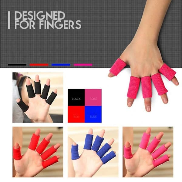 10 stk fingerbeskyttere, fingerbeskyttelse for sport, elastisk fingerbeskyttelse, elastiske
