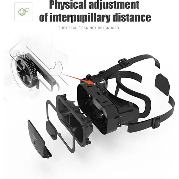 3D VR Virtual Reality Briller, Nyd de Bedste Spil og Videoer (med Bluetooth-controllere), Kompatibel 5 Tommer - 7 Tommer