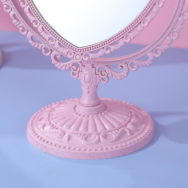 2 sider hjerteformet roterende spejl - Pink