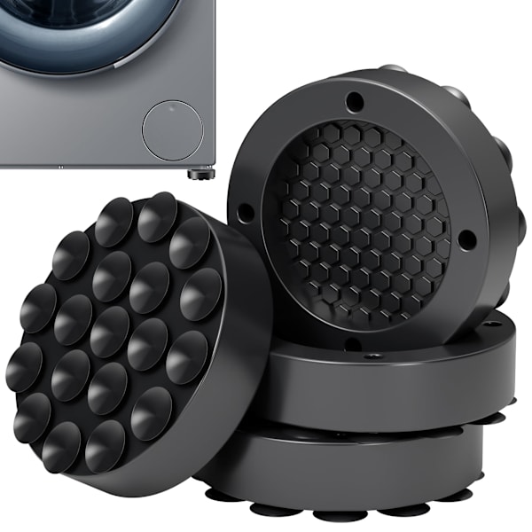 Antivibrationsdynor för tvättmaskin - Minska buller och förhindra att tvättmaskin/torktumlare rör sig - 4-pack gummiantivibration