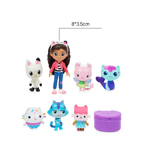 HA-Gabbys Dockskåp, Deluxe Figur Presentförpackning med 7 leksaksfigurer och överraskningstillbehör, leksaker för barn från 3 år
