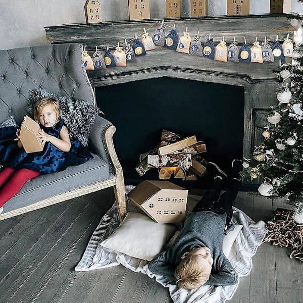 Adventskalender för Fyllning - Set med 24 Jutesäckar [] style2286
