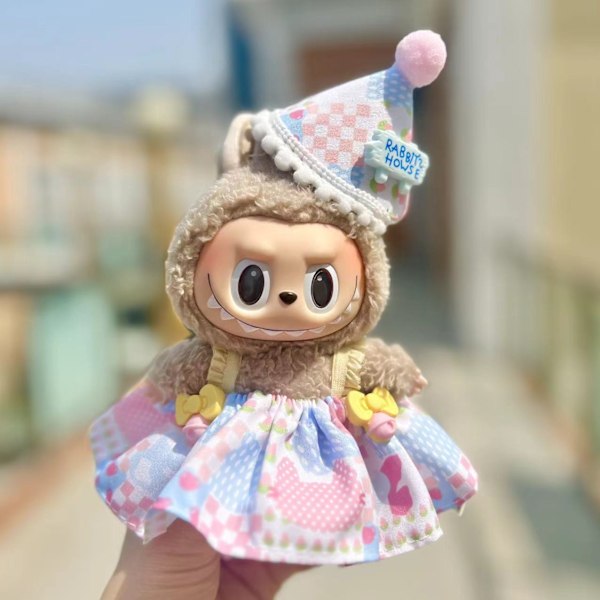 [HH] Kawaii Kläder Outfit Tillbehör för Kpop Labubu Idol Dockor Overall Set Kläder 2