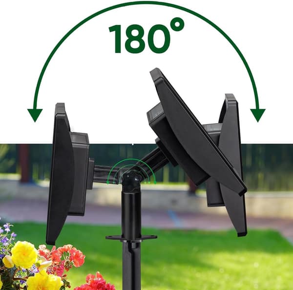 Solar havedamlufter, Stille solcelleluftpumpe med 2000mAh batteri og luftsten til akvarier, fiskedamme og haver, Sort
