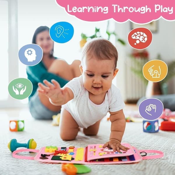 Montessori Leksak - Aktivitetsbräda för Småbarn - Busy Board för Barn