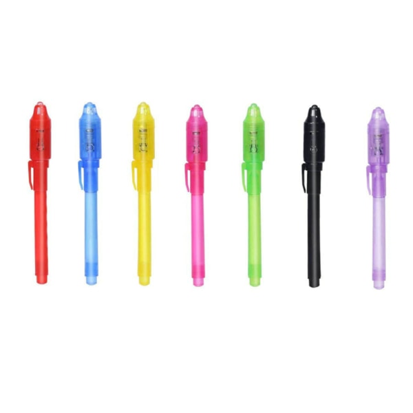 Invisible Ink Spy Pens med UV-ljus för barn hemliga meddelanden,