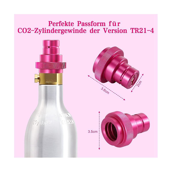 CO2-hurtigkobling for vannkarbonator Duo, Art og Terra 425 g sylinder 60 l trapesformet gjenge Tr2