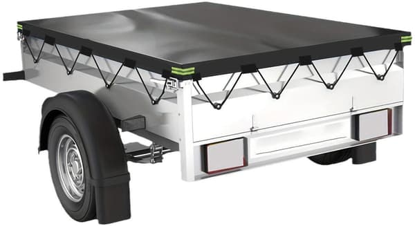 Trailerovertræk, 420D Polyester Vandtæt UV-resistent Med Elastiksnor, Til Transport Og Opbevaring, Sort, 214 x 122 x 13 cm