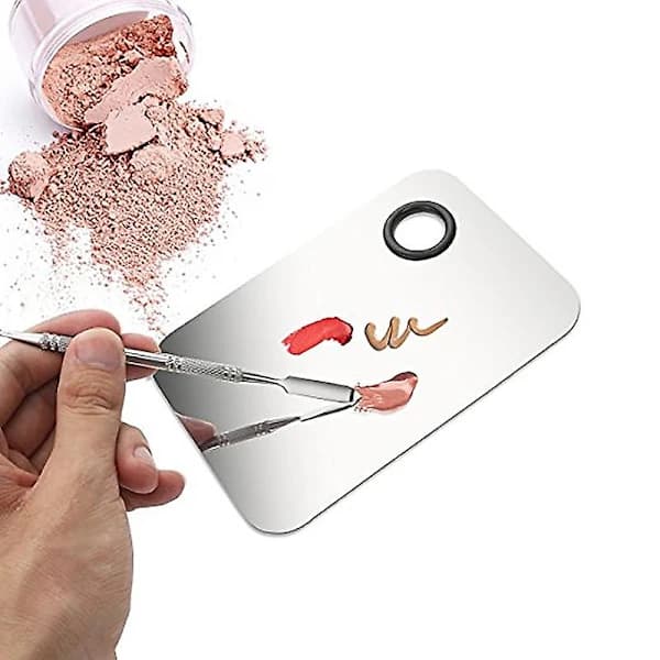 HA~Professionel Makeup-Palettbrka Blandet Makeup Rustfrit Stål Flydende Foundation Palet Akvarel