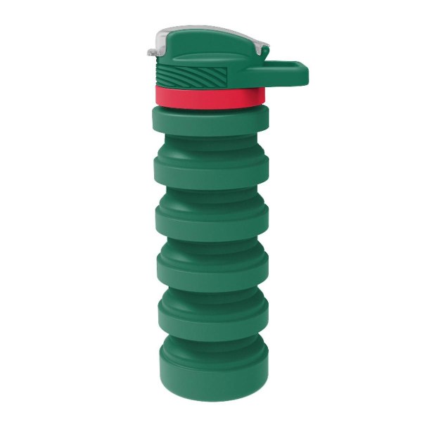Bärbar hopfällbar silikonmugg 550 ml Kreativ cykel sport vattenflaska flaska utomhus hopfällbar silikon vattenmugg grön (WZ2281)