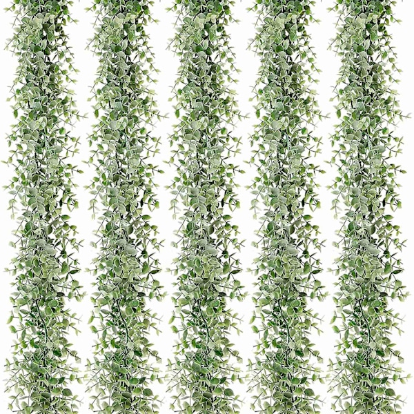 5 Packs 30ft Artificial Eucalyptus Garlands Fake Greenery Vines Faux Hanging Plants For Wedding Tab