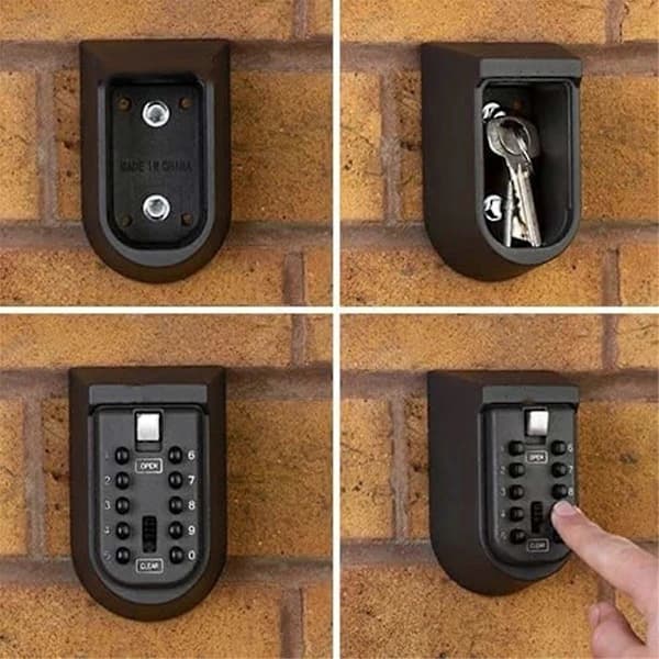 Wall Mounted Key Safe Box - Weatherproof 10 Digit Combination Lock, Security Key Storage for Home & Outdoor Use