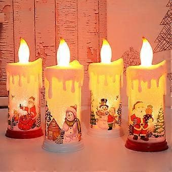 {HH}Tomte Nattlampe Juledekorasjon Simulering Lavt Lys LED-lampe B Snowman