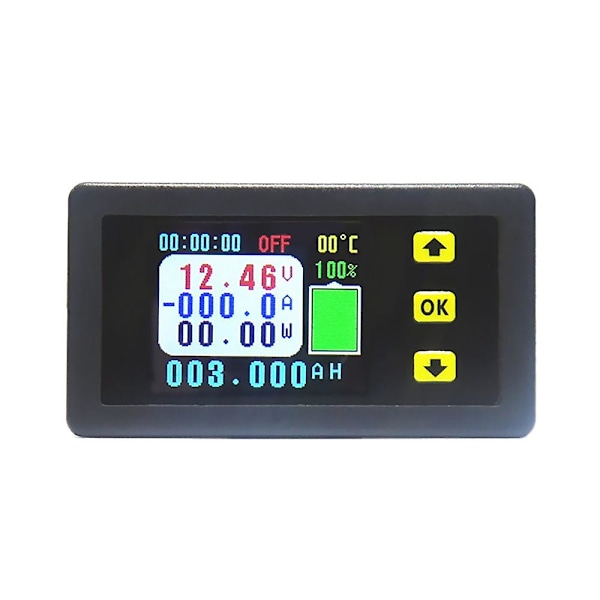 Va7510s Jännite- ja Virtamittari, 100a 6-75v/0v-120v DC Amppeerimittari Volttimittari Monitori Ulostulo Akku Ch