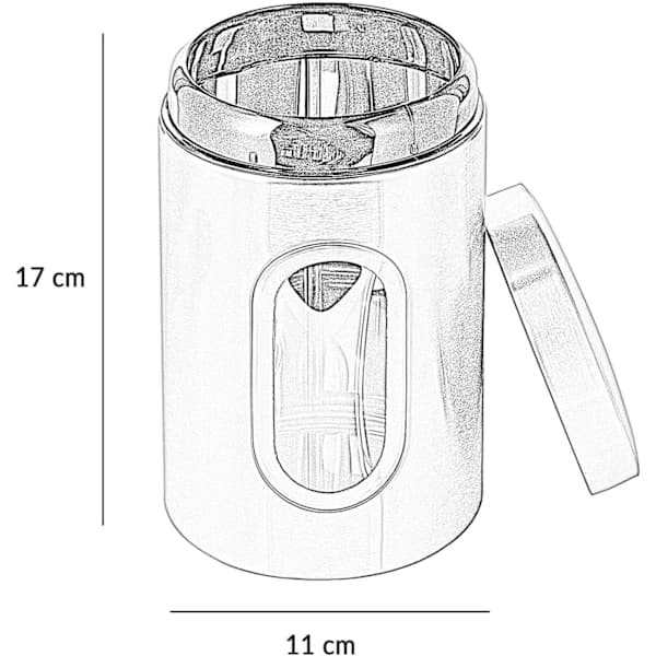3-Delars Köksburksset - Lämpligt för Socker, Te, Kaffe, etc. - Multifunktionella Matförvaringsburkar - Svart