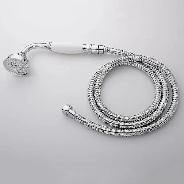 Klassisk handdusch i mässing i retrostil för badrum och 1,5 m duschslang, silver