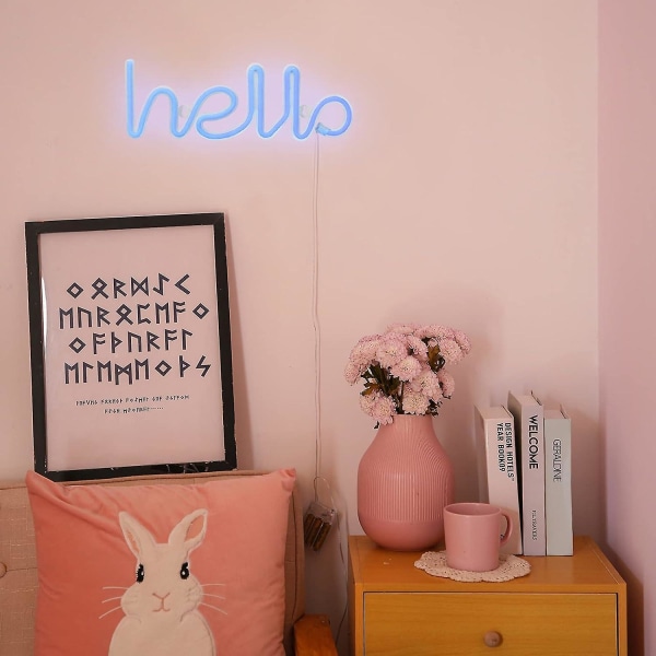 LED Hello Neon-skilt Bokstavslys Romdekor Batt