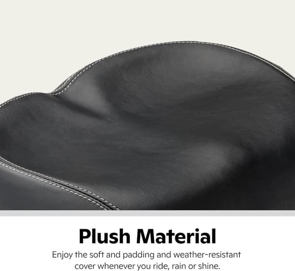 Cykeladel, Bred Næseløs PU-læder, Stødabsorberende, Universal Unisex Til Mountainbikes, Pendling, Sort, 26 X 17 X 9 Cm