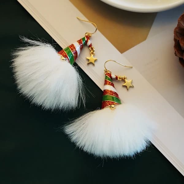 Juleøreringer for kvinner, gullbelagte legeringer, søte