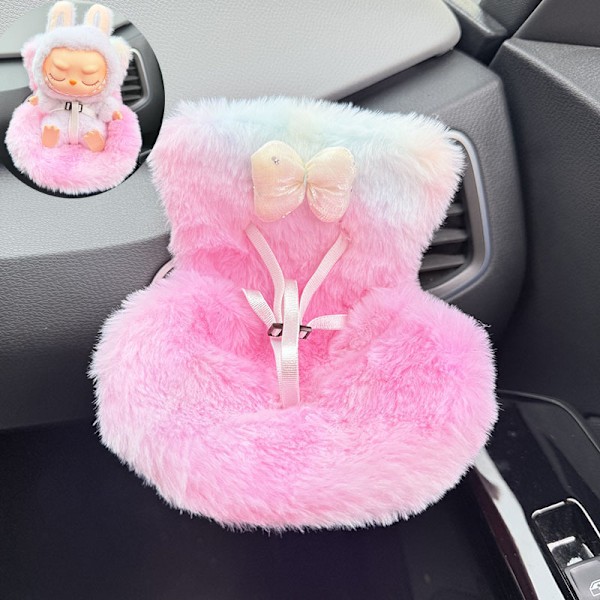 [HH] Anime Mjuk 17cm Labubu Monsters Kläder för Labubu Docka Söt Labubu Bilsäkerhetssäte Plysch free 2
