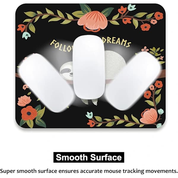 HA-Søt Musematte, Sklisikker Gummibase for Bærbar PC Kontor Arbeid Gaming Musematte 24x20x0,3 cm