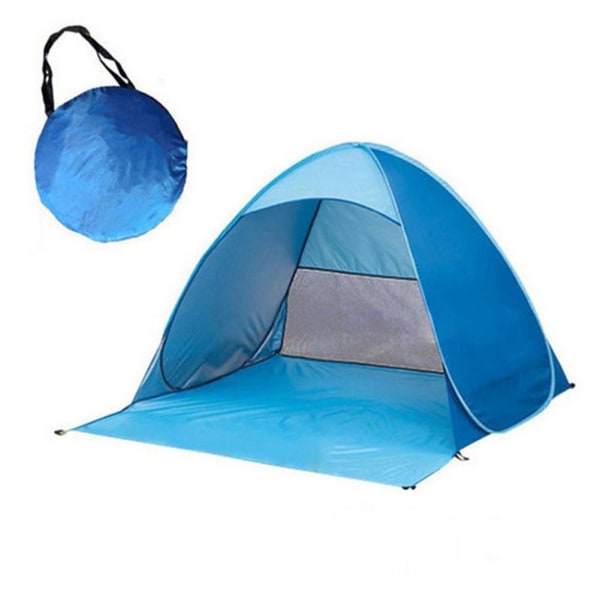 Pop Up-tält, hopfällbart campingtält, utomhustält, lätt och vattentätt (blå)