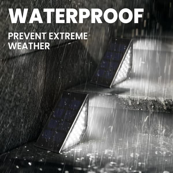 Solcellslampor för Trappa Utomhus - 6-pack 24 LED Vattentäta Steglampor för Uteplats, Trappa & Veranda