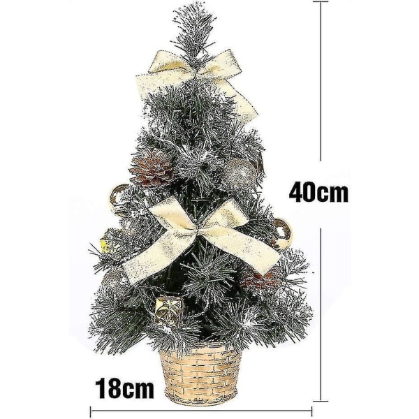 Liten juletre med lys, mini skrivebordsdekorert juletre (40 cm) TA