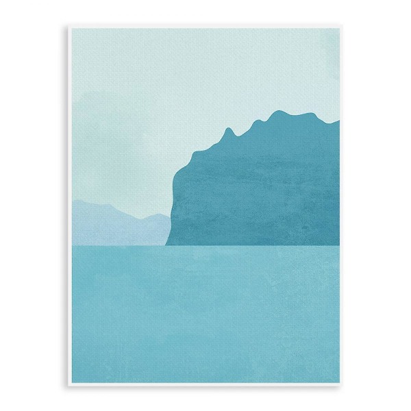 Wekity Naturlig Havlandskab Væghængt Canvas Print Poster, Enkel Mode Akvarel Kunsttegning Dekoration til Hjemmet Stue Soveværelse Kontor og Børn