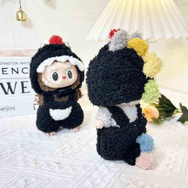 [HH] 17cm Labubu Söpöt Asut, Söpöt Labubu Vaatteet Macaron Eläinsarjan Nukenvaatteet Puku 17cm Labubulle 17cm labubu Doll Clothes
