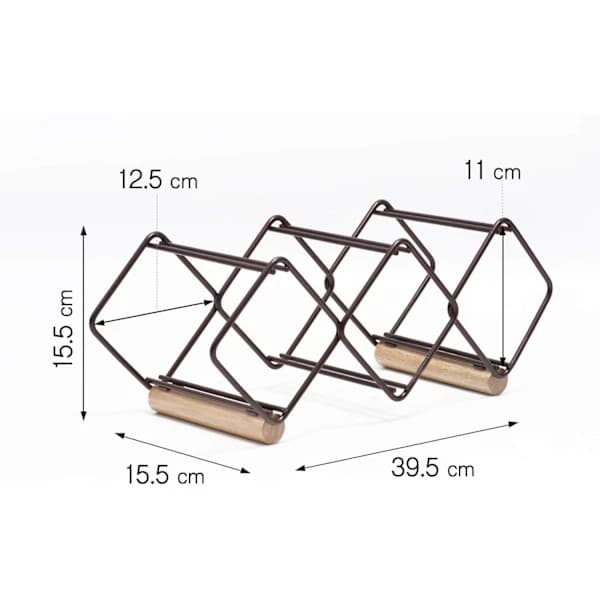 Stabelbart vinstativ, horisontal flaskeholder, metallvinstativ, plass til 5 flasker