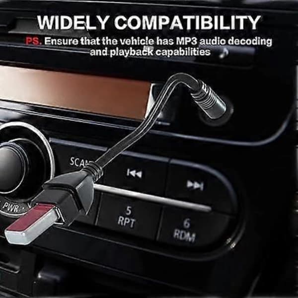 USB til USB Jack Adapter 3.5mm Han Auxiliær Stereo Lyd Jack Konverter Musik Kabel Stik, Egnet til Bilradio, Lyd CD E []