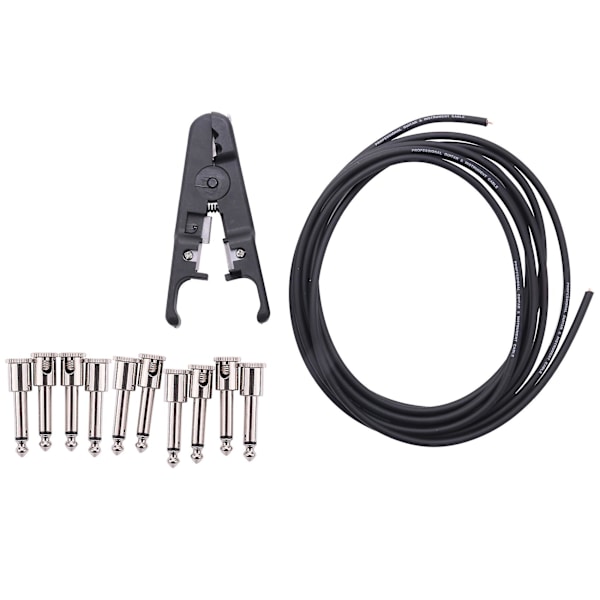 10ft Guitar Loddefri Pedalboard Kabel Kit Vinkel Audio 6,35 Stik til Guitar Effects Pedaler