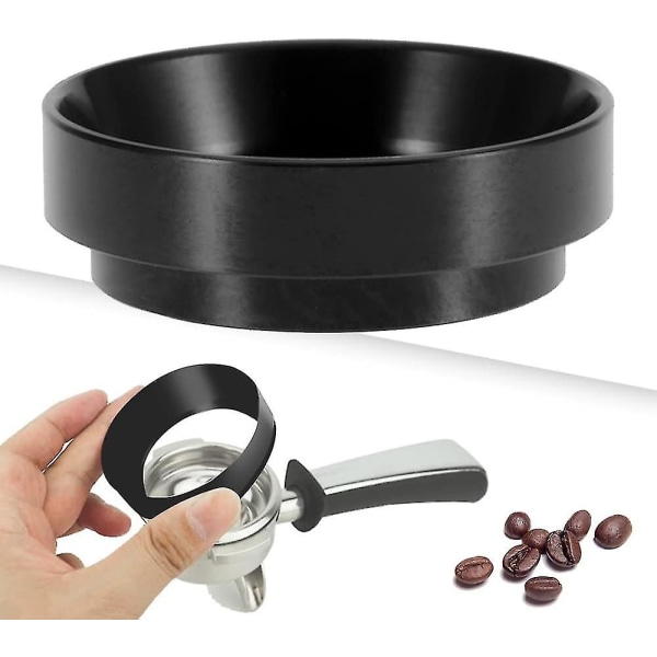 58 mm espressodoseringstrakt, kaffekopp, espressodoseringring, espressodispenseringsverktøy, espressomaskintilbehør for 58 mm håndtak (svart)