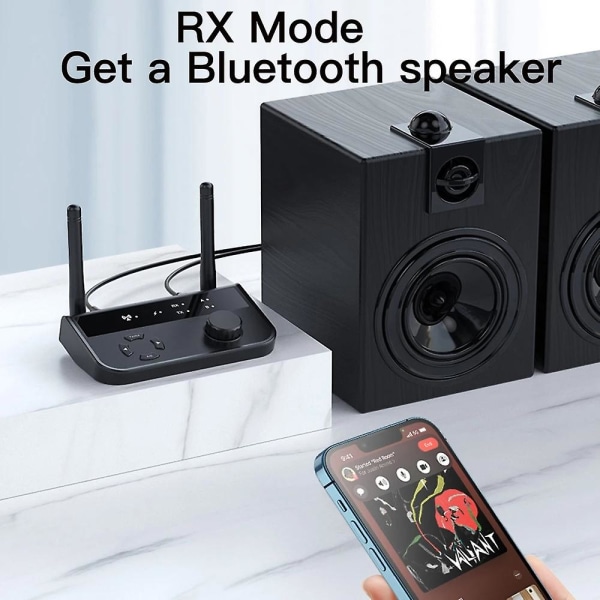 2-i-1 Bluetooth 5.3-mottagare och sändaradapter RCA 3,5 mm Aux trådlös stereo musikljudadapter för TWS-hörlurar TV