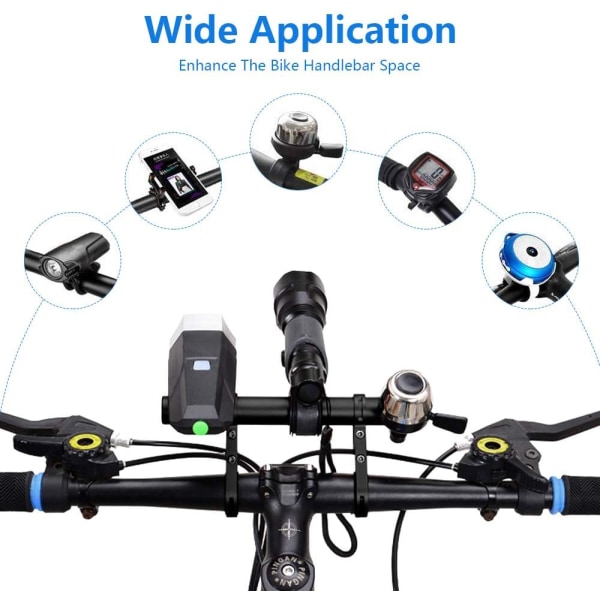 Cykelstyreförlängning, cykelstyreförlängare, 20 cm aluminiumlegering förlängningsfäste för cykelstyre för att sätta smartphone GPS-lampa A