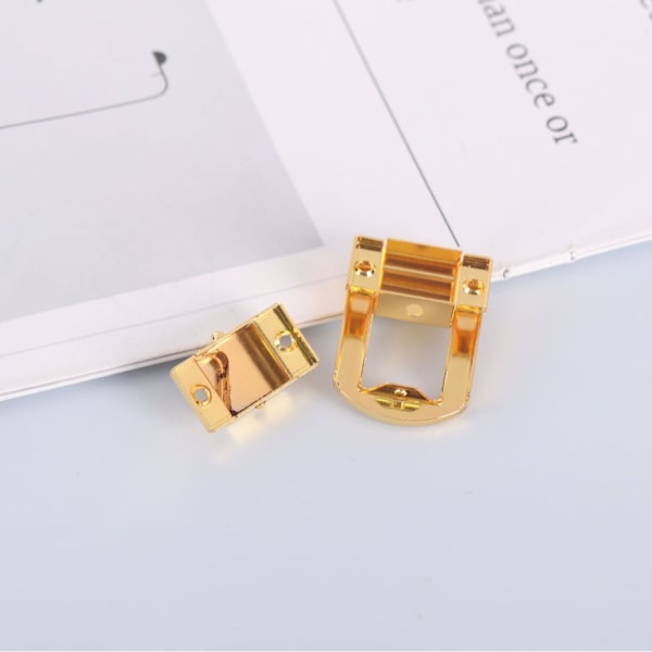 4 stk. Vekslingslås, 25*33mm 9g (LxW) Sink-legering Hasp Lås Lås Spenne for Smykkeskrin Trekasse, Gull