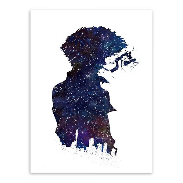 Wekity Bounty Hunter vægkunst lærredstryk plakat, enkel mode akvarel kunst tegning indretning til hjemmet stue soveværelse kontor og børneværelse