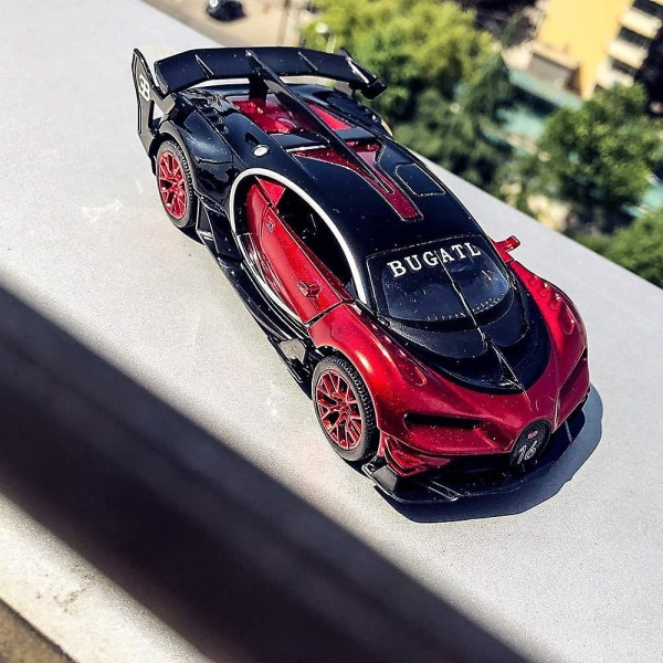 SAYTAY Bugatti Vision GT Superauto 1/32 sinkkiseoksesta valmistettu painevalettu automalli, jossa ääni ja valo, poikien ja tyttöjen lahja (punainen) ST-001