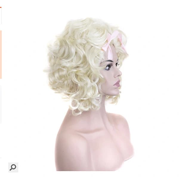 HA~Marie Antoinette vit peruk för damer, fransk barock, maskeradaccessoar