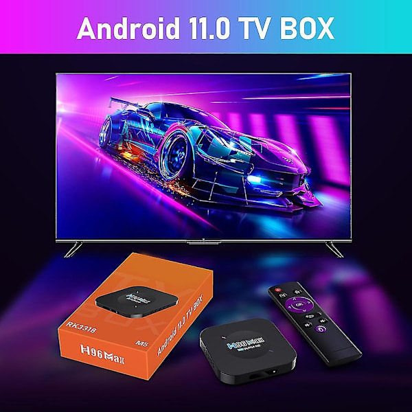 /HH/Android TV-boks med firkantet form, Android 11, alsidig medieafspiller TV-boks til hjemmet, soveværelset - perfekt 1G8G EU-stik