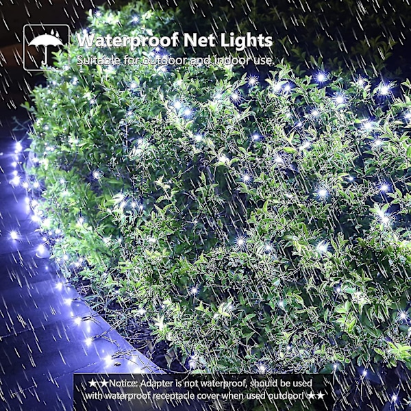 Whitestmas Net Lights, 12ft X 5ft 360 Led Udendørs Fe Lys Net, 8 Tilstande Grøn