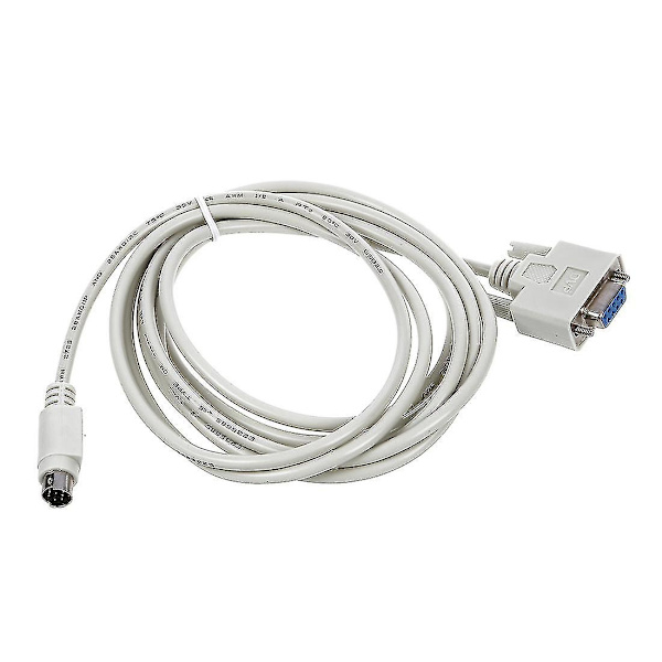 Db9p til 8p Mini Din Rs232 Download-kabel Hvid 8,2 fod til Plc Dvp-eh