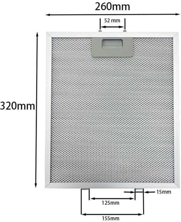 2x Aluminium Fettfilter Köksfläkt – 260×320 mm – 5-Lagers – Vit