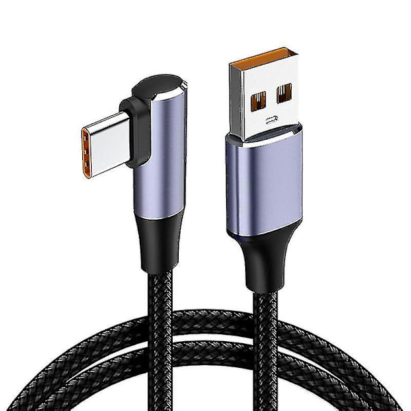 6a 100w Datakabel Universell Høy Strøm Flettet Ledning Flokefri Rask Lading Albue Design Usb Type-c Mobiltelefon Usb-c Laderkabel For Kontor J