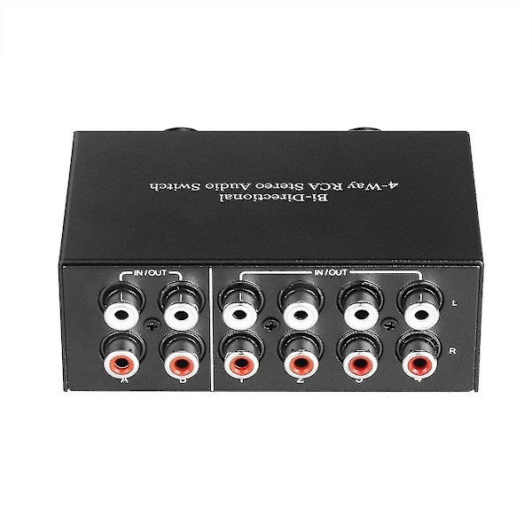 4-vägs dubbelriktad RCA-stereo ljudomkopplare 2 in 4 ut eller 4 in 2 ut L/R-uttag ljudkanal RCA Au